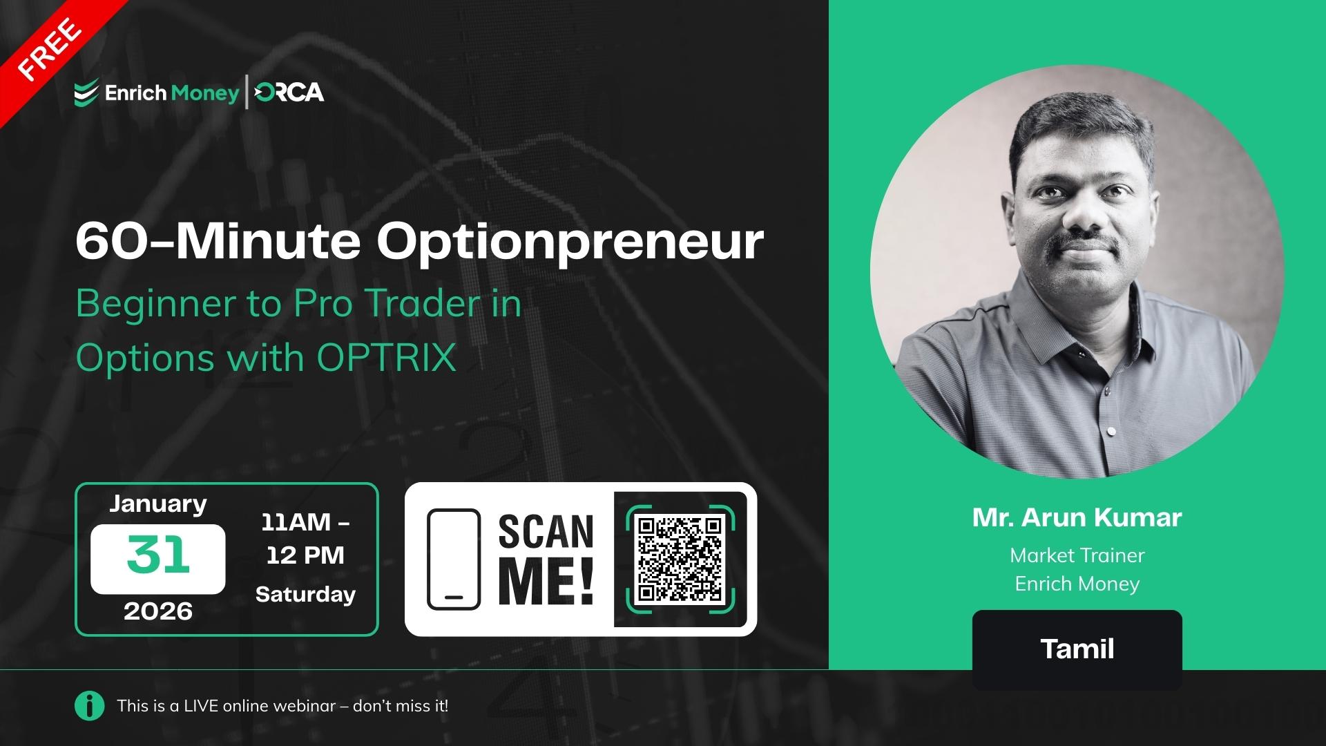60-Minute Optionpreneur - Beginner to Pro Trader in Options with OPTRIX